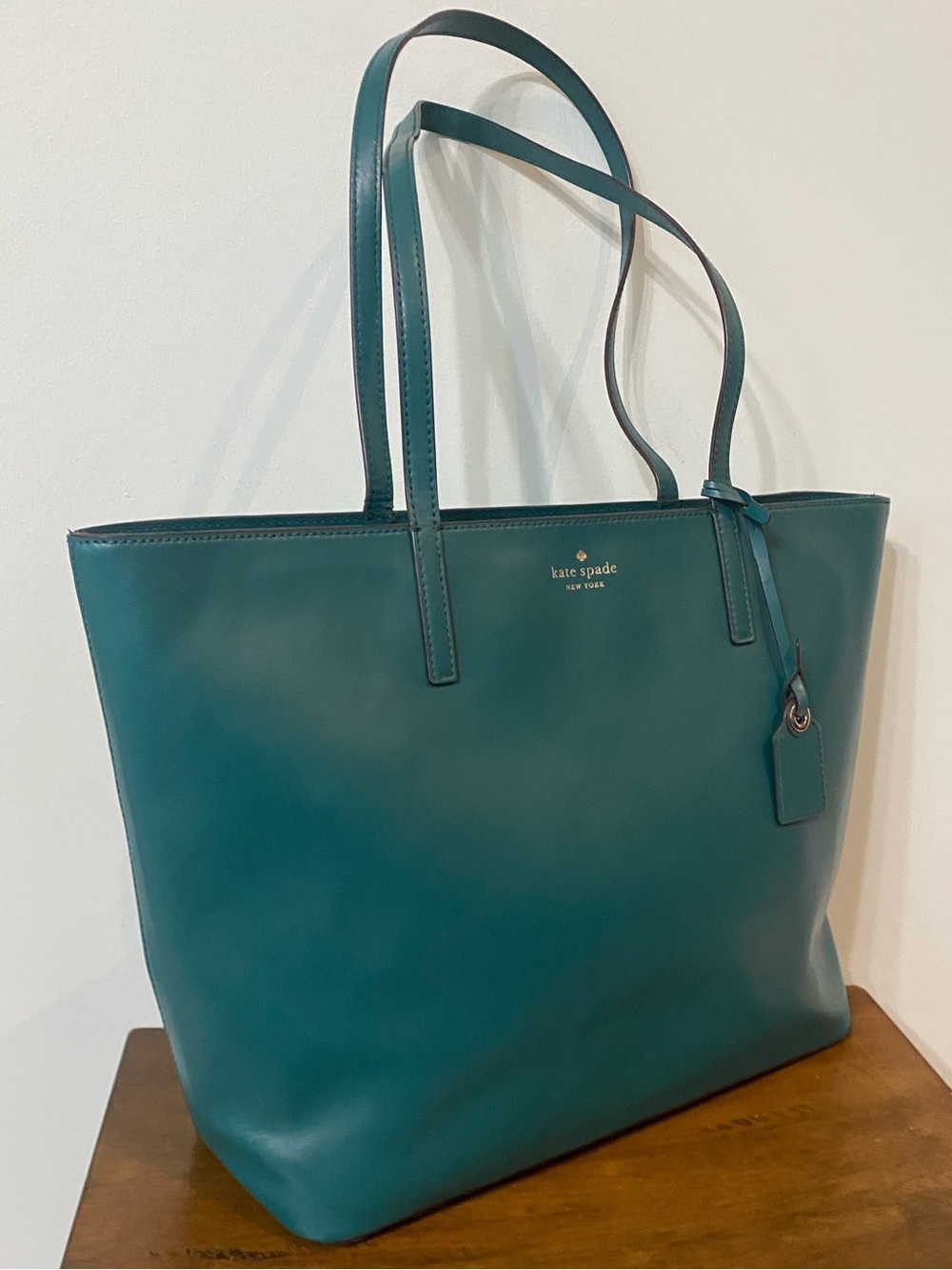 kate spade Teal Green Leather Tote Bag - Picture 2 of 11